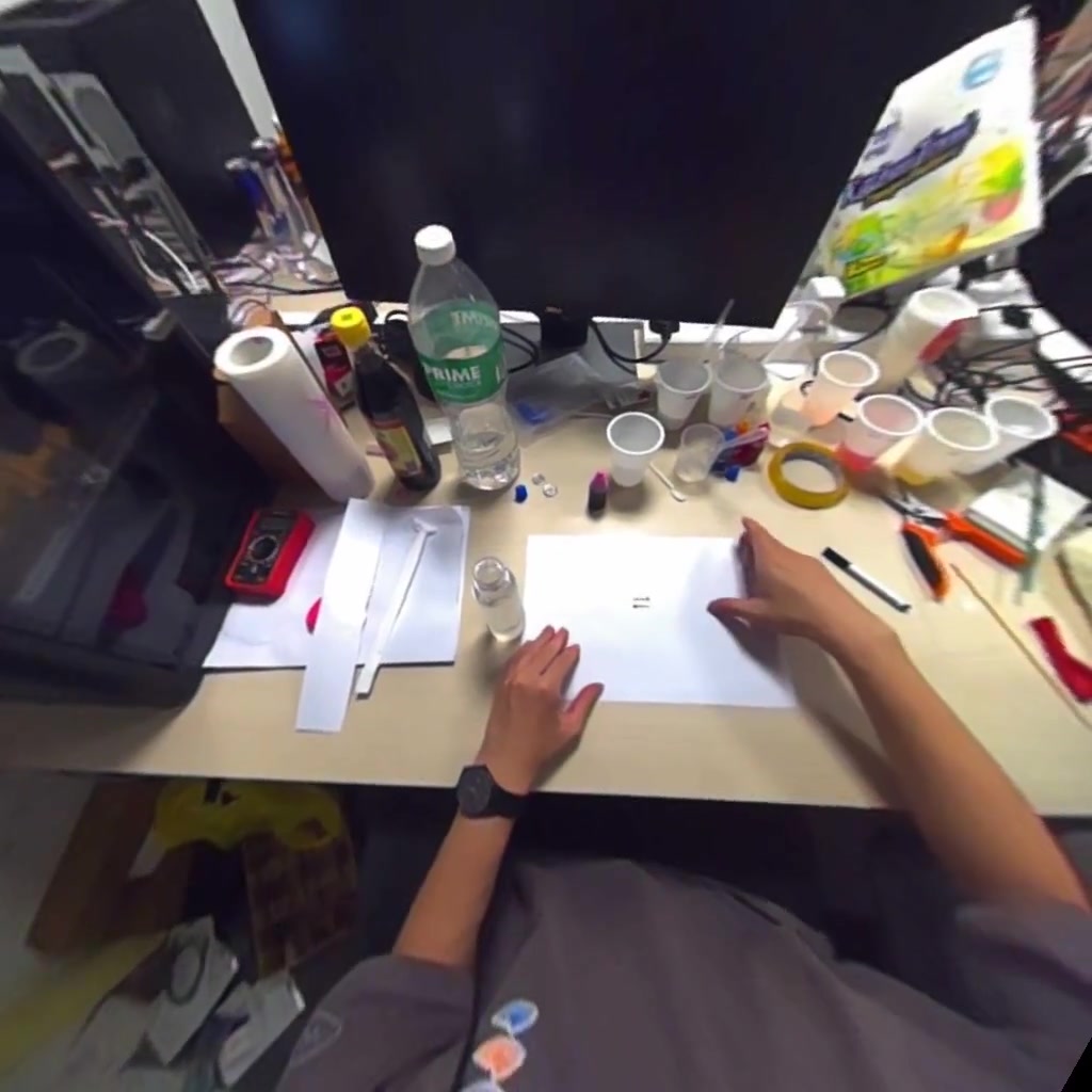 First-person office scene working at a desk